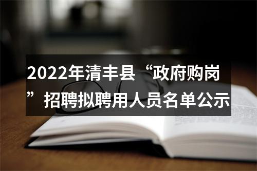 2022年清丰县“政府购岗”招聘拟聘用人员名单公示 图片