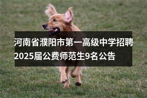 河南省濮阳市第一高级中学招聘2025届公费师范生9名公告 图片