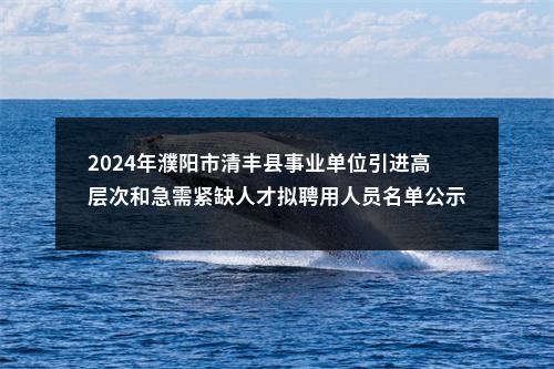 2024年濮阳市清丰县事业单位引进高层次和急需紧缺人才拟聘用人员名单公示 图片
