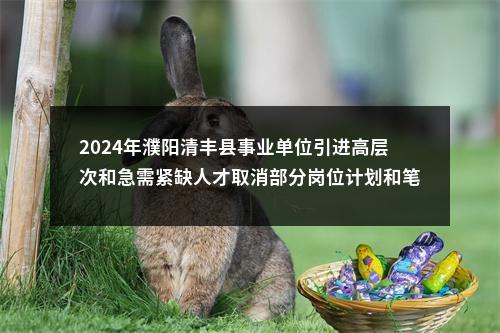 2024年濮阳清丰县事业单位引进高层次和急需紧缺人才取消部分岗位计划和笔试岗位的公告 图片