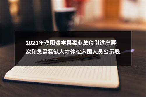 2023年濮阳清丰县事业单位引进高层次和急需紧缺人才体检入围人员公示表 图片