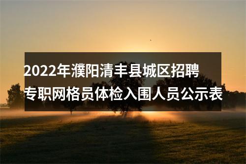 2022年濮阳清丰县城区招聘专职网格员体检入围人员公示表 图片